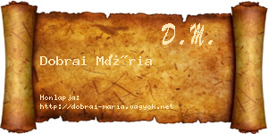 Dobrai Mária névjegykártya